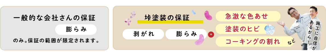 垰塗装の保証の違い